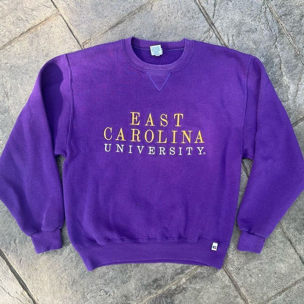 East Carolina University ECU Crewneck Sweatshirt Russell Athletic Made Size M  N